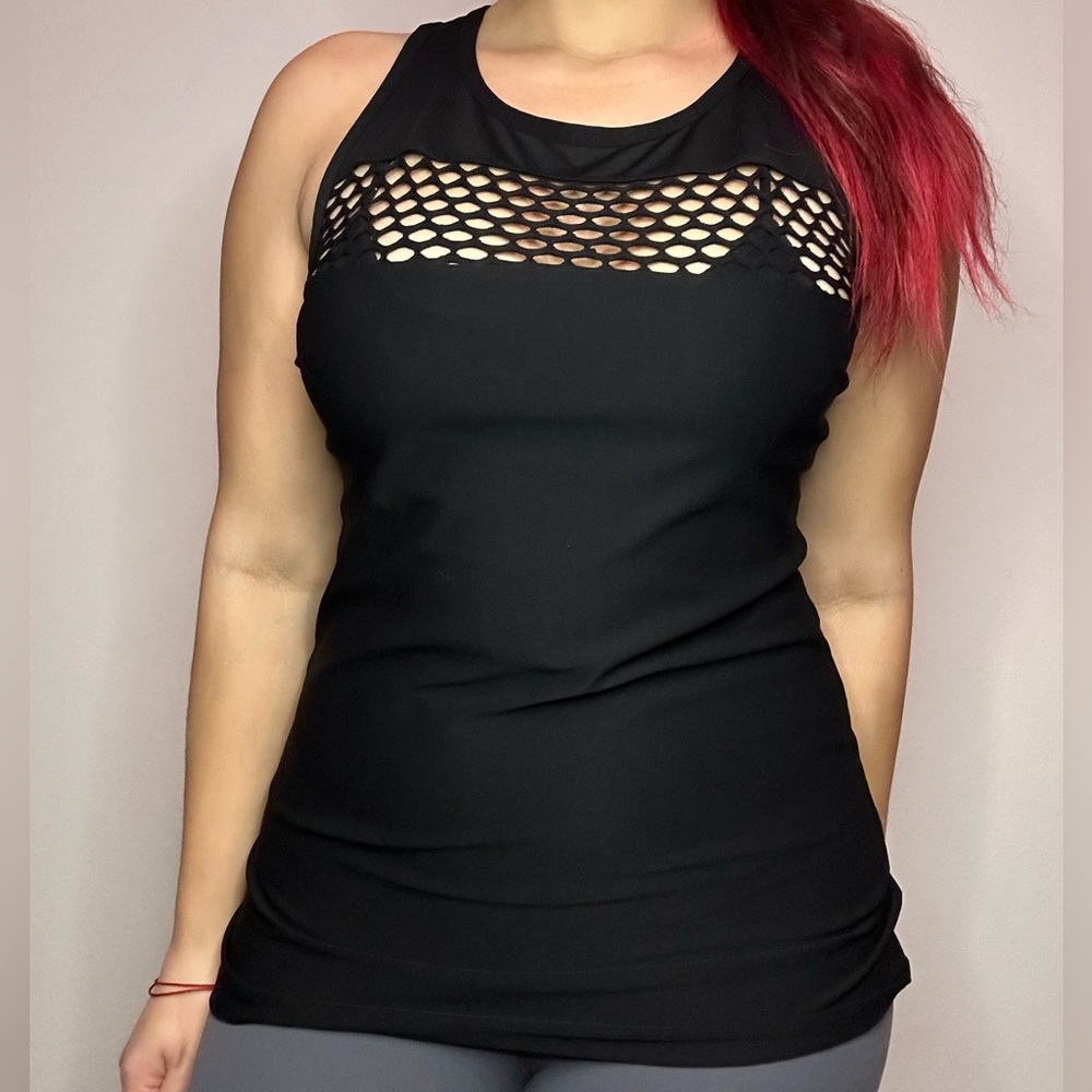 Black Racerback Workout Top - Picture 3 of 6
